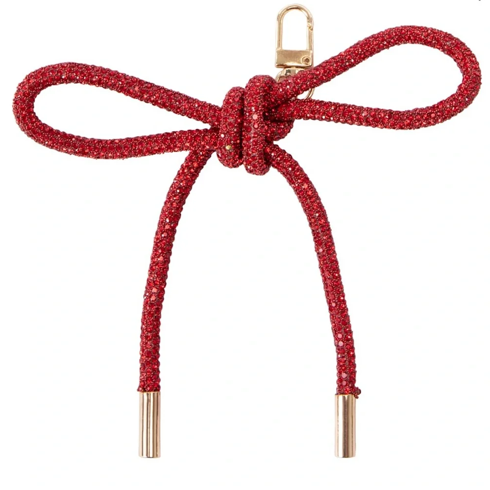 Large Rhinestone Bow Bag Charm / Keychain Accessory - Choose 1 - Picture 7 of 8